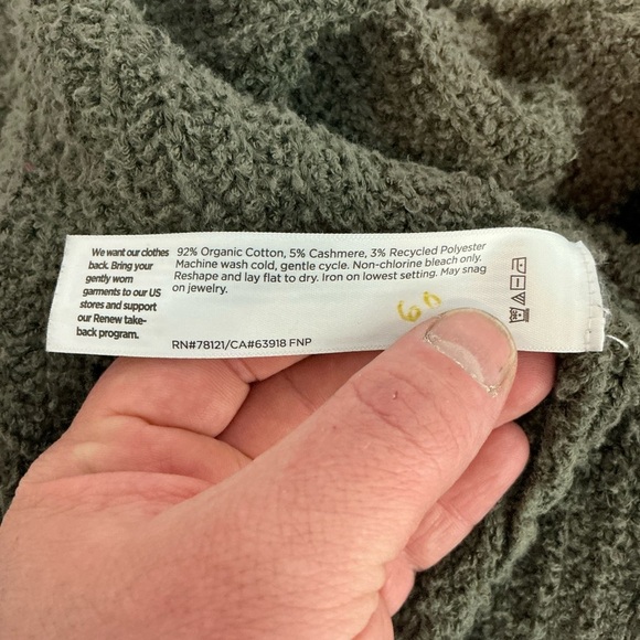 Eileen Fisher Textured Knit Cardigan Olive Green Relaxed Fit Size S - Picture 7 of 7